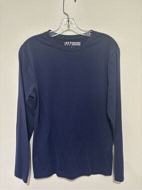 Uniform Advantage Unisex Long-Sleeve Crew Neck Shirt - Navy